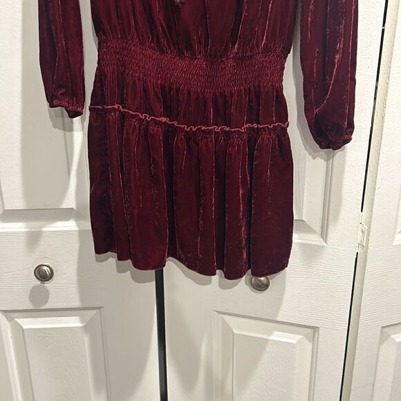 Ella Moss Red (cranberry) Velvet Dress, Size Medium - Picture 3 of 11